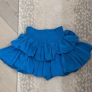 Elegant Blue Ruffled A-Line Skirt